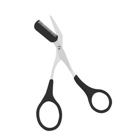 XUJINCN Eyebrow Trimmer Scissors，Eyebrows Scissors with Comb(Detachable)， Eyebrows Grooming Tool Designed Specifically for Women，Non-Slip Handle Design Eyebrow Trimming Scissors（Black）