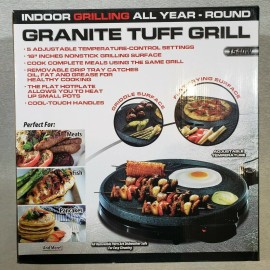 Tekno Products Granite Tuff Indoor Grill 16" Round Electric w Nonstick Surface Dishwasher Safe