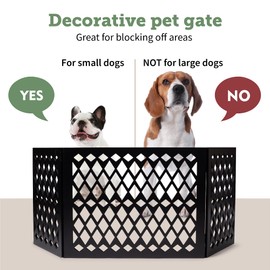 Free Standing Pet Gate | Pet Gate for Small Dogs | Free Standing Dog Gate for Stairs | Freestanding Dog Gates for Doorways | Freestanding Pet Gates | Width 23.5-47 inch | Height 18.75 inch (Diamond)