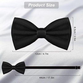 Rotupap Men's Pre-Tied Bow Ties - Tux Bowtie - Adjustable Bow Ties for Men - Tux Bowtie Formal Classic Pre-Tied Bow Tie for Parties, Wedding, Neck Bowtie Satin Bow Tie - Gift Idea For Men And Boys