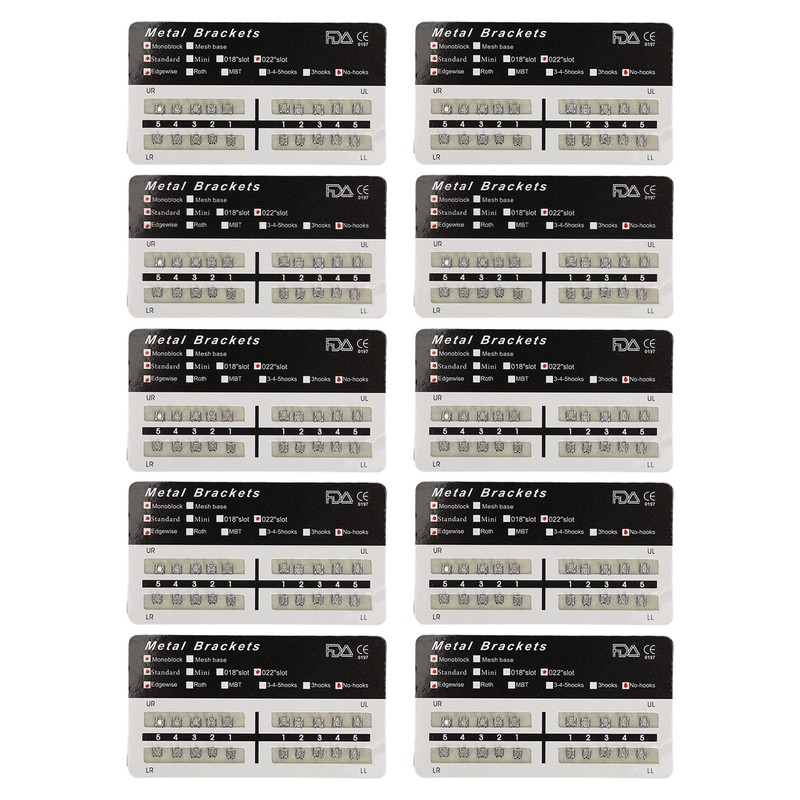 200pcs 022 Slot Dental Brackets Brace Highly Polished Monoblock Edgewise