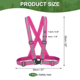 PATIKIL Reflective Safety Vest, 1 Pack Hi-Vis Safety Vests, Adjustable High Visibility Reflective Strips for Traffic Control Outdoor Jogging Cycling, Fuchsia