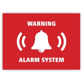 5 x Alarm System Stickers - Security Alarm Warning Sign - for Doors Windows Cars - Weatherproof (7.4 x 5.2 cm)