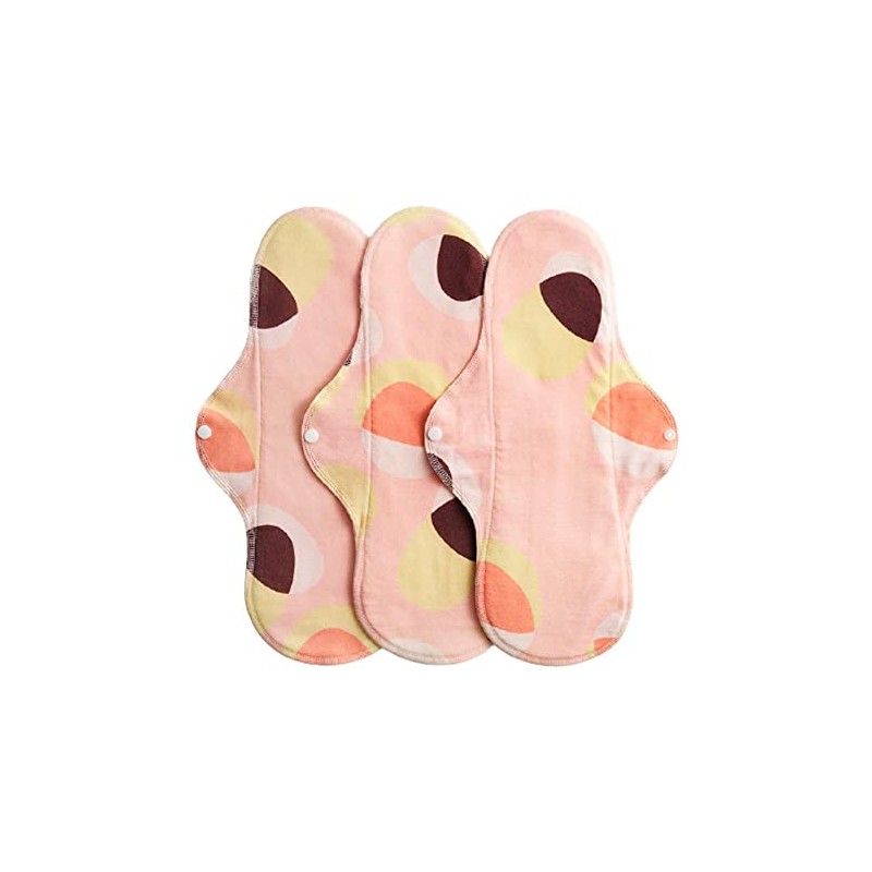 IMSEVIMSE Active Sanitary Towels Night Pink Hoop, Organic Cotton (1