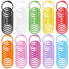 QUMENEY Pack of 100 Metal Binder Rings Colourful Index Index File Rings Loose Leaf Binder Ring Key Ring for Home School Office 25 mm (10 Colours)