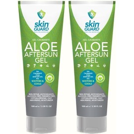 2 pack Gel 100% de Aloe Vera Natural 100 ml After Sun Hidratante Humectante Reparador, Alivia Quemaduras Solares, Repara Piel Seca Después del Sol