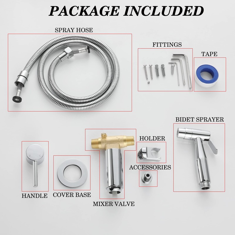 Chrome Handheld Bidet Sprayer for Toilet Warm Water, WiPPhs Stainless
