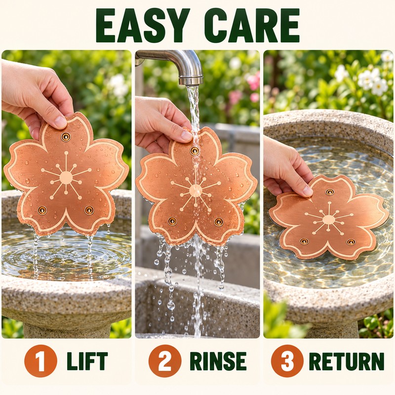 2-Pack Copper Bird Bath Disks with Triple-Point Support, 3.94 Inch