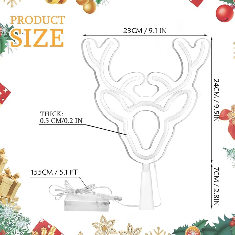 Christmas Tree Top Treetop Decor with LED Warm White Lights