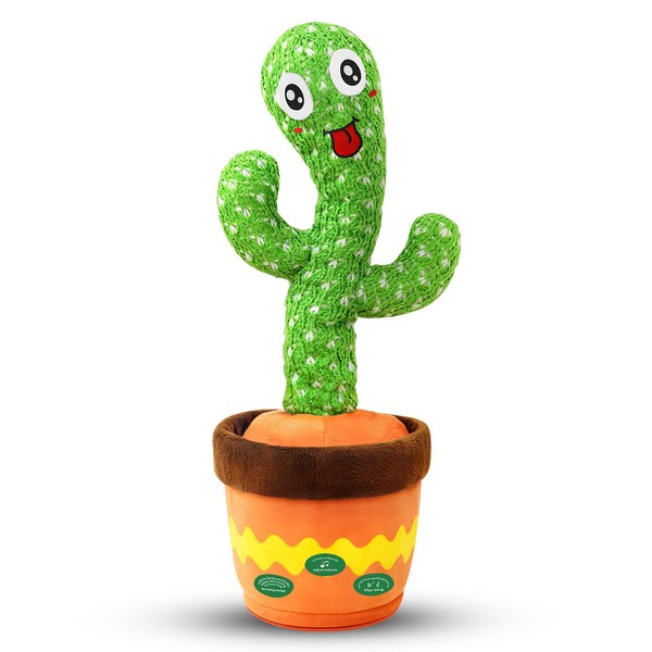 YMLTP Talking and Dancing Cactus Toy, Mimics Sounds, Plays English