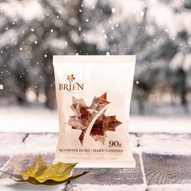 Brien Maple Candy | Hard Candy Maple Drops | Vegan, Gluten Free Contains No Milk | Made with Grade A Pure Maple Syrup 90g / 3.17 Ounces (Pack of 1)