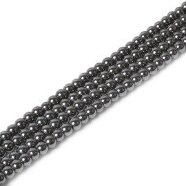 Hematite 4mm Round Healing Crystal Loose Beads 16 Inch for Jewelry Making Beads