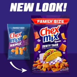 Chex Mix Remix Zesty Taco Savory Snack Mix, Snack Bag, Family Size, 11 oz