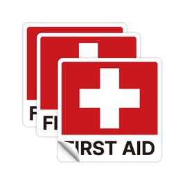 3 pegatinas de primeros auxilios para el hogar, calcomanías autoadhesivas impermeables de primeros auxilios para cajas de primeros auxilios, kit de primeros auxilios de emergencia para automóvil
