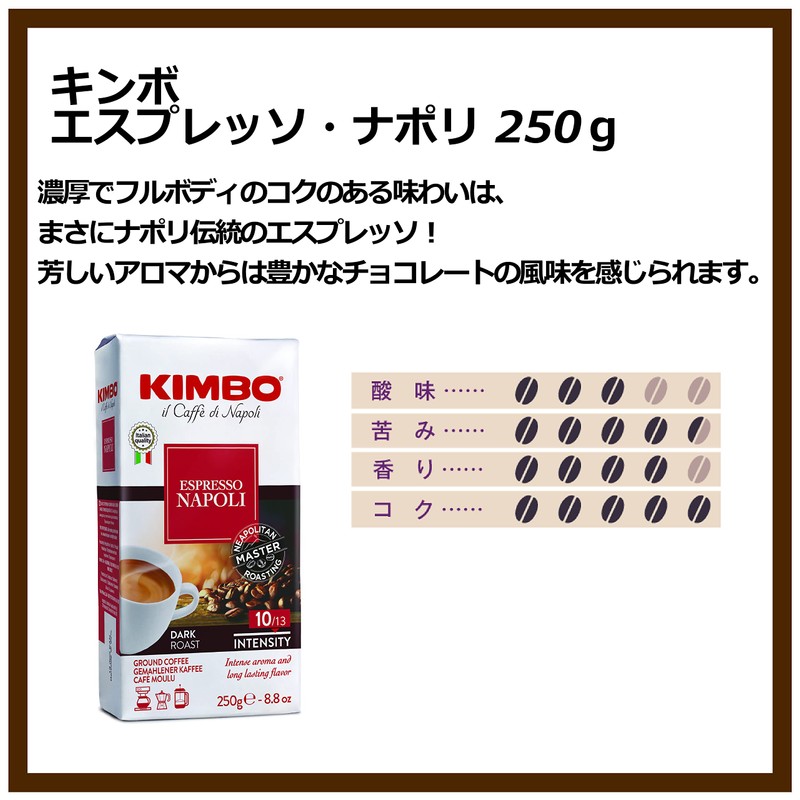Kimbo (KIMBO) Coffee Grounds Espresso Italy (Medium Roast Arabica 80%