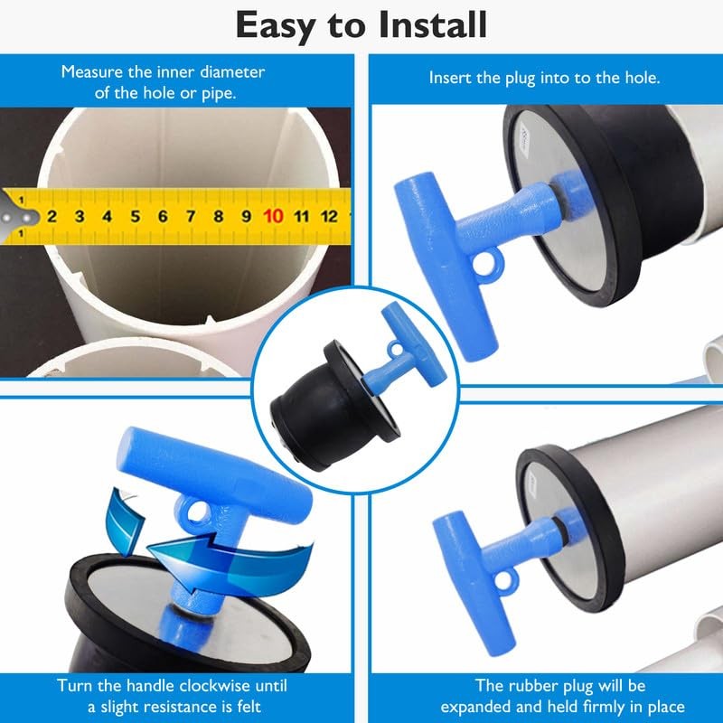 BOPOREAE Mechanical Test, Seal, Cleanout Pipe Plug, 3-9/16 to 4-5/16