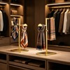 KMtilsh 2 Pack Purse Stands for Display,Gold Handbag Display Stand,