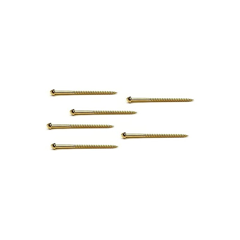 Merriway BH03784 (7 Pcs) Solid Brass Slotted Roundhead Screw, 8