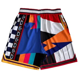 TPAZGHE - Pantalones cortos deportivos de baloncesto para hombre, malla para gimnasio, deportes, entrenamiento, cordón, estilo retro, casual, moda, con bolsillos, a007, X-Small