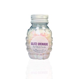 Neva Nude Face and Body Glitter Keychain - Holographic and Blacklight Reactive Chunky Glitter in Aloe for Festivals, Raves, and More | Cosmetic Grade (Lucid Dreams White Iridescent Glitz Grenade)