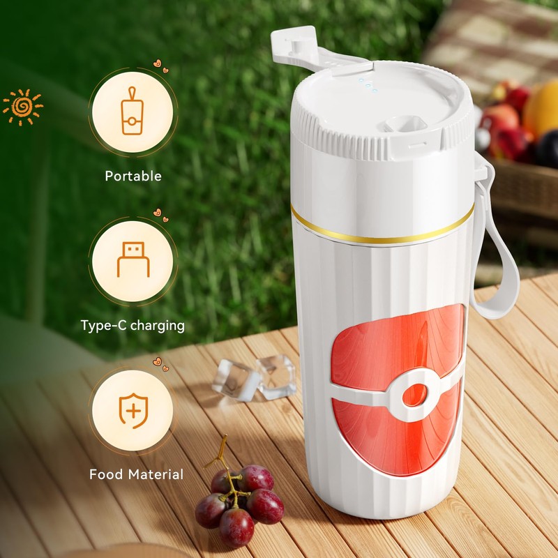 Glass USB-C Portable Blender - 8-Blade Cordless Smoothie Maker &