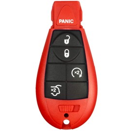 1 New Red Keyless Entry 5 Buttons Remote Start Car Key Fob Fobik IYZ-C01C M3N5WY783X For Grand Cherokee and Commander