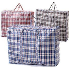 VIROSA Extra VALUE Large Strong and Durable Laundry Bags | PACK of 5 | Ideal for Laundry/Moving House/Shopping/Storage | Reusable Store Zip Bag