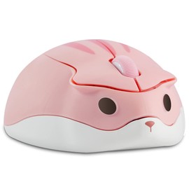 Wireless Mouse Cute Cartoon Animal Hamster Shape Silent Mouse Portable 1200DPI USB Cordless Mice for PC Mac Laptop Computer Gift for Kids Woman Adults