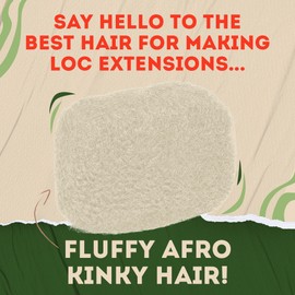 Locsanity Afro Kinky 100% Bulk Natural Human Hair - Braiding Hair for Dreadlocks, Loc Repair, Dreadlock Extensions, Twists, Braids - 16 Inches Long, 1 Oz