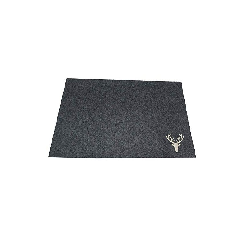 GILDE Craft Placemats Set of 4 with Stag Embroidery Grey