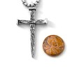 FORGIVEN JEWELRY Nail Cross Large For MenAntique Silver Finish Pendant