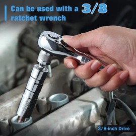 LEONTOOL 16mm Magnetic Swivel Spark Plug Socket 3/8 Inch Drive 12 Point Thin Wall Spark Plug Socket, 360 Degree Swivel Socket Removal Tool for Cars, Motorcycle, SUV, 4-Inch Total Length, Cr-V Steel