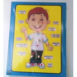 D. Imprehispanica Rompecabezas Bilingüe Niño Con Pija En Madera Didáctico 6pzs