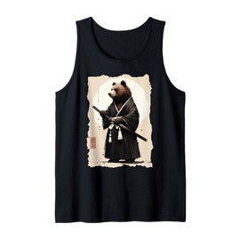 Bear Samurai Japanese Warrior Tradition Culture Ukiyo-e Tank Top