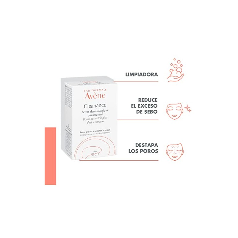 Avne Cleanance, Jabón en Barra Facial, Piel Grasa, 100gr