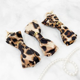 (3 types) Burnaby Leopard Ribbon Gold Keyring Round / (3종) 버나비 호피 리본 골드 키링 라운드