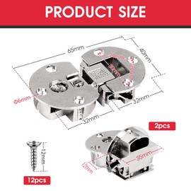 SUPAWAY Pack of 2 Flap Hinges Semicircular, 90 Degree Rotation Axis, Lid Hinge 3D Adjustable 35 mm Furniture Hinge Flap Fitting, Furniture Hinges for Wooden Flaps, Kitchen Cabinet, Wardrobe
