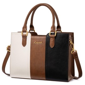 LOVEVOOK Purse for Women, Vintage Leather Shoulder Handbag, Small Ladies Satchel Tote Purse, Top Handle Crossbody Bag for Work, Travel and Daily Outings