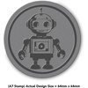 'Cute Robot' Rubber Stamp - Unmounted Design for Crafting &