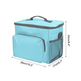 PATIKIL Lunch Box for Women/Men, Insulated Cooler Lunch Bag Thermal Tote Bag Reusable Lunch Container 9.4x6.7x10.2 Inch for Work Picnic Outdoor, Lake Blue