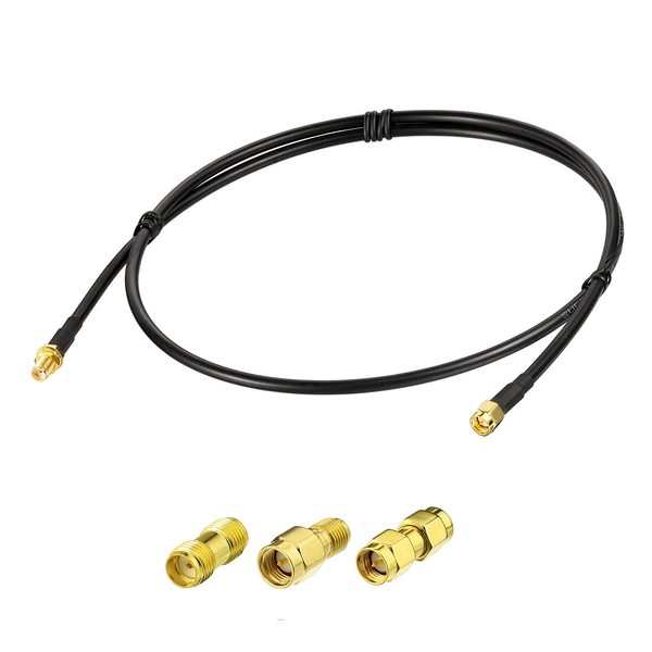BINGFU SMA Cable Kit Low Loss SMA Male to Female Cable + 3pcs SMA Adapter Kit SMA Extension Cable Coaxial Cable Antenna Cable 1m