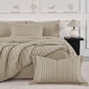 JELLYMONI King Comforter Set - Khaki Striped Tufted Bedding Sets,