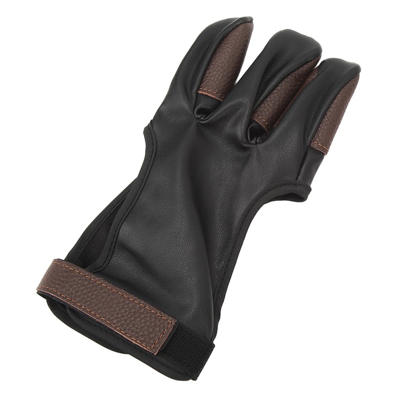 Archery Glove Finger Tab Accessories Three Finger Guard PU Leather