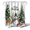 MZYZAF Farmhouse Christmas Forest Shower Curtain Winter Snowman, 70X70Inch