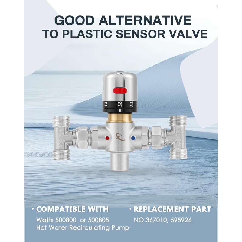 Moonshan Adjustable Temperature Bypass Sensor Valve Kit for Instant Hot