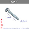 TERF® M3 X 40mm Pozi Pan Machine Screws M3 (3mm)