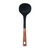 JS Gourmet Soft Touch Nylon Ladle Spoon with Wood Grain