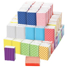 Crtiin 150 Pcs Travel Tissue Bulk Geometry Designed Pocket Tissues Small Size Individual Travel 3 Ply Paper Facial Tissues for Guests Celebration Graduation