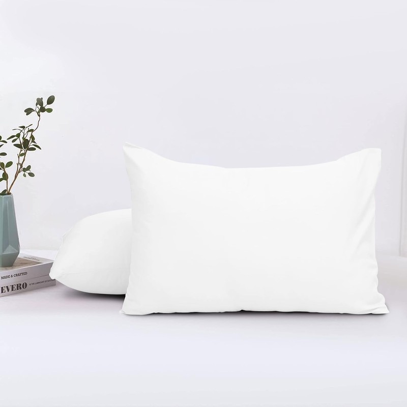 Oxford Homeware White Pillow Cases 2 Pack Brushed Microfiber –