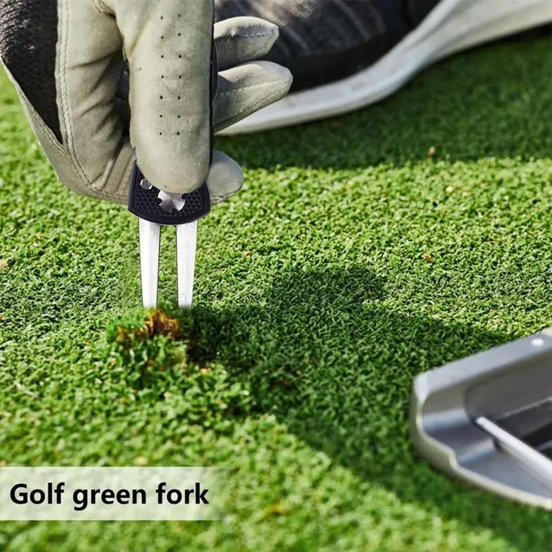 SGERUFZ Golf Repair Divot Fork, Stainless Steel Golf Divot Multifunction
